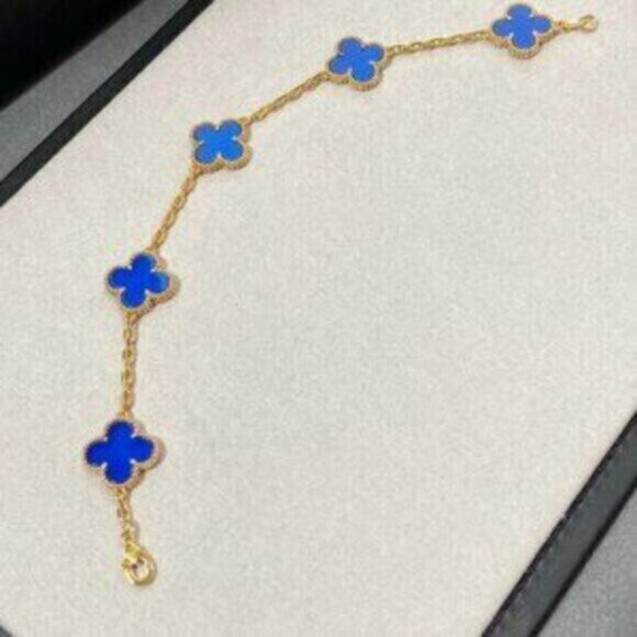 Authentic Van Cleef & Arpels 18K gold blue agate bracelet - Picture 6 of 8